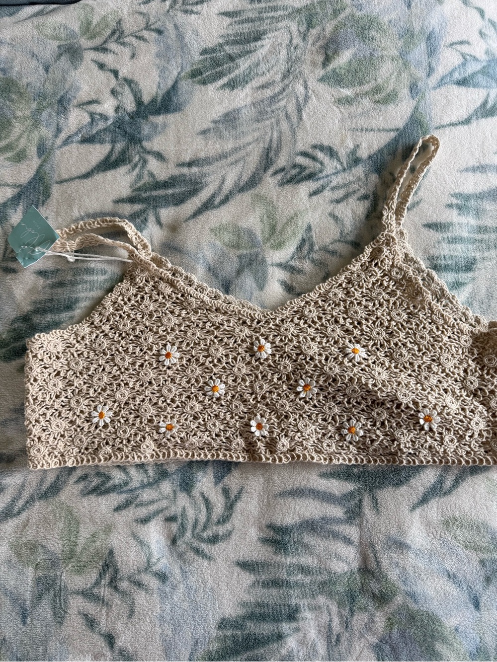 Aloha Jolie Cream Crocheted Daisy Camisole